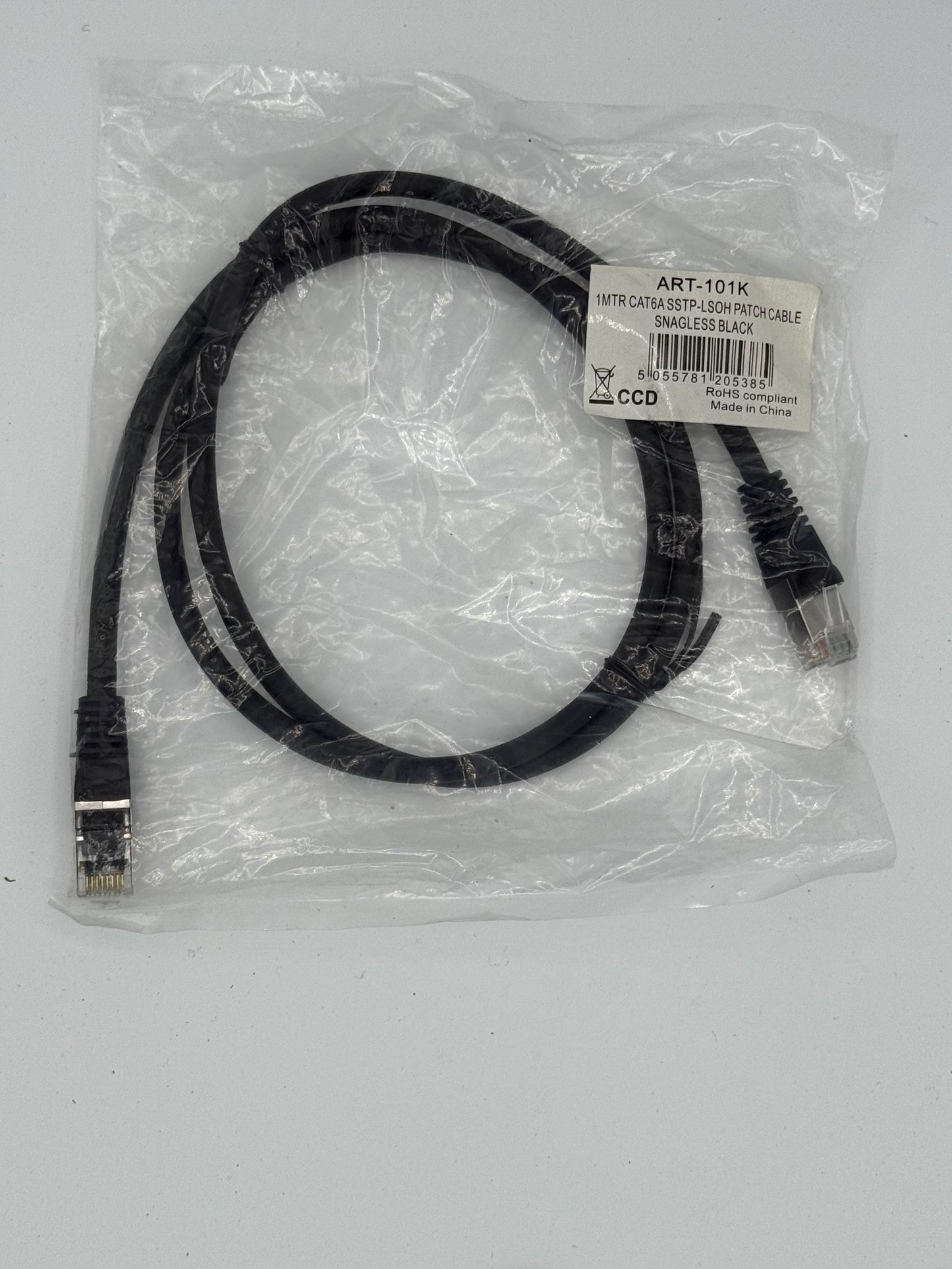 cat6a patch cable 1m black